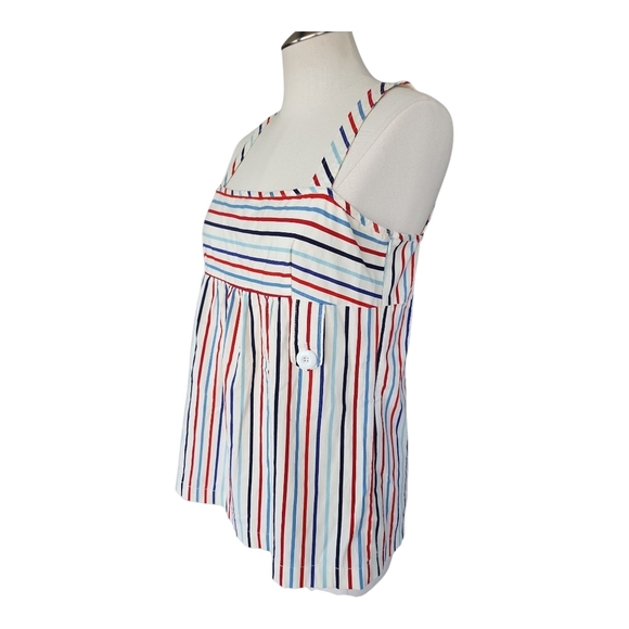 Akira Chicago Multicolor Striped Sleeveless Tank Top – S L – Red, White & Blue - Picture 8 of 12